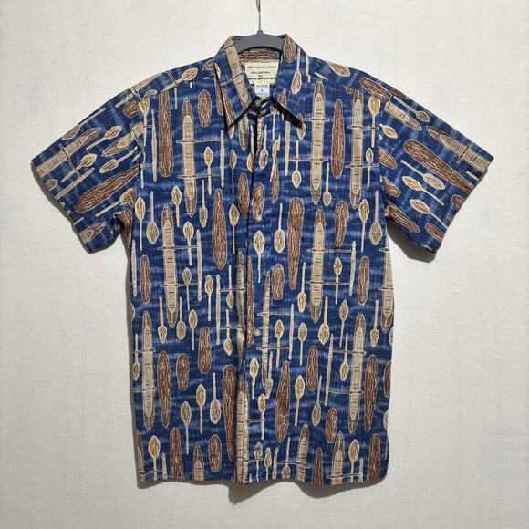 Reyn Spooner Dietrich Varez Polynesian Shirt Mens Small Outrigger Canoe AOP VTG - Picture 1 of 8